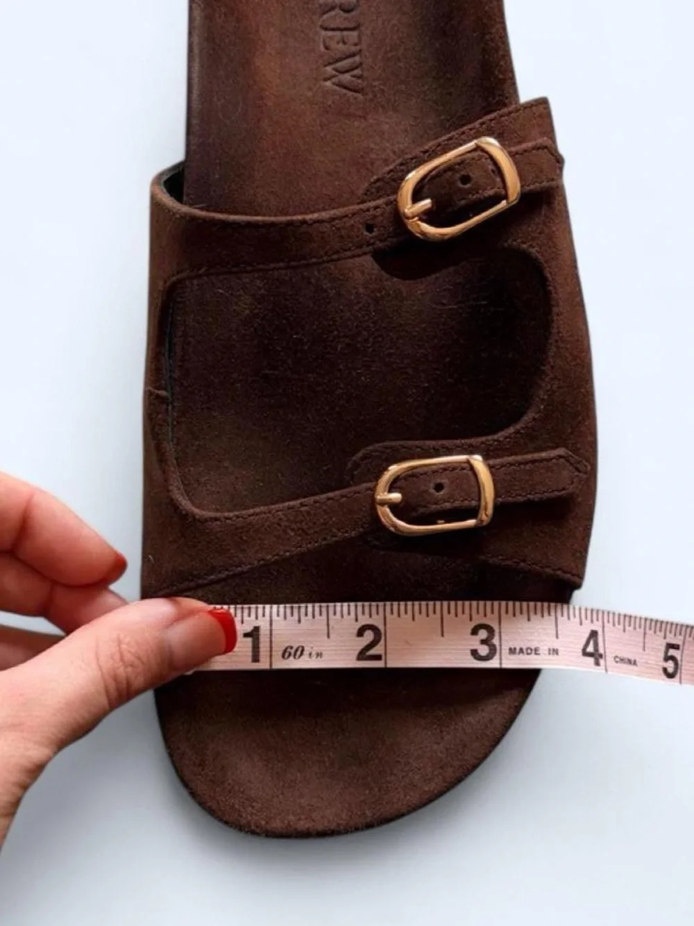 J.Crew Chocolate Brown Suede Double Buckle Sandals